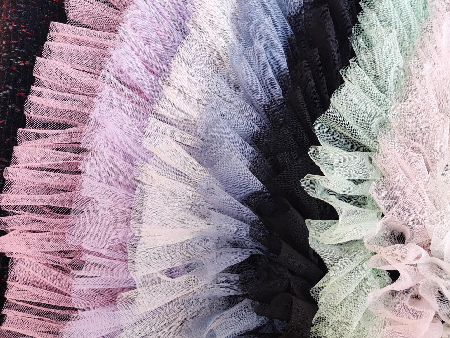 10cm wide Gathered Tulle Ruffle Trim -Per Yard -Frilly Border for Doll Making, Bridal Gown, Festival TuTu Costume