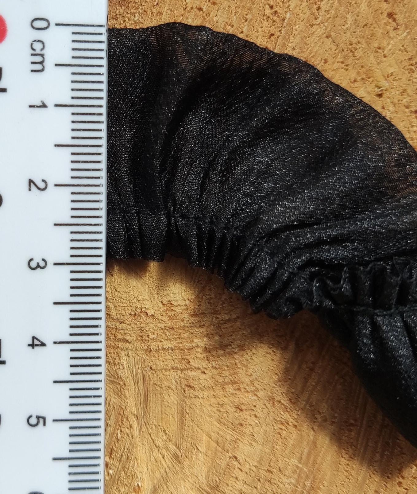 Lightweight Silver Shimmer Organza Trim- Per yard -3cm width Gathered Puffy Ruffle Trim for Doll Clothes, Dressmaking, Sewing