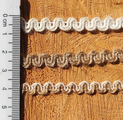 1cm Narrow Hessian Burlap Ribbon -Per yard -Ric Rac S Shape Jute Trim For Wedding decor, Glass Jar DIY, Festival Crafts, Gift Wrapping