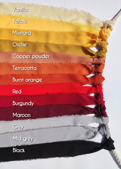 1m Quality Chiffon Ribbon With Hand Torn Frayed Edges - 38mm width