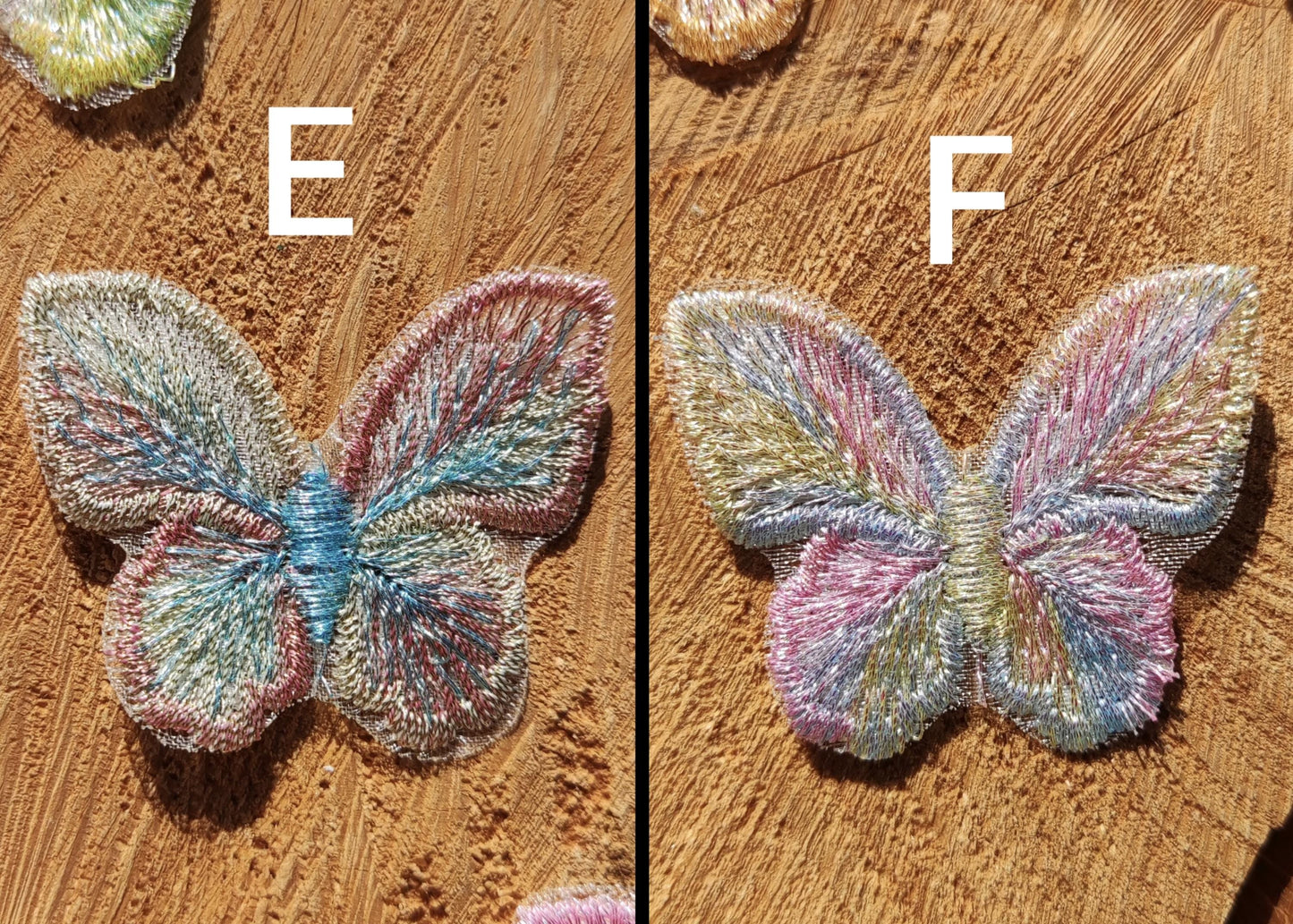 1pc Iridescent Sew on Butterfly Applique- 4cm*5cm Multi Coloured  Embroidered Motif Patch -DIY Clothes, Sewing embellishment, scrapbookin