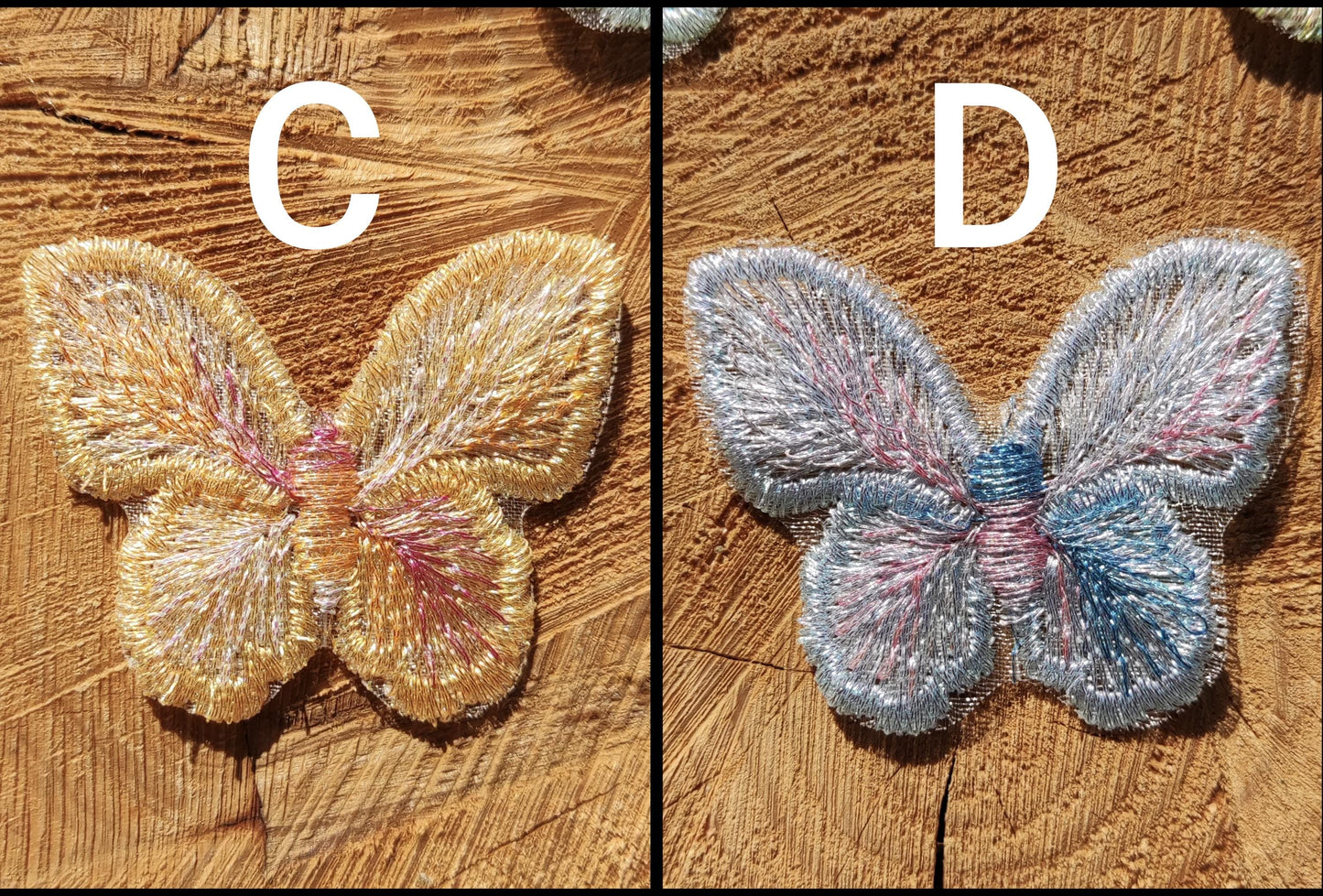 1pc Iridescent Sew on Butterfly Applique- 4cm*5cm Multi Coloured  Embroidered Motif Patch -DIY Clothes, Sewing embellishment, scrapbookin