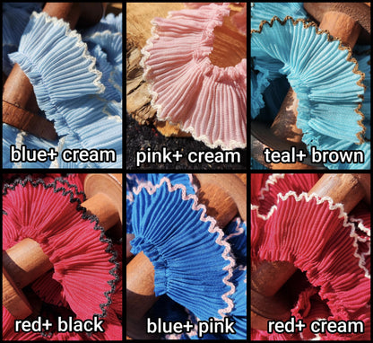 37 Colours Pencil Shaving Ruffle Trim with Contrasting Scallop Edge- 3cm Width Pleated Frilly Border for Doll making, Home decor