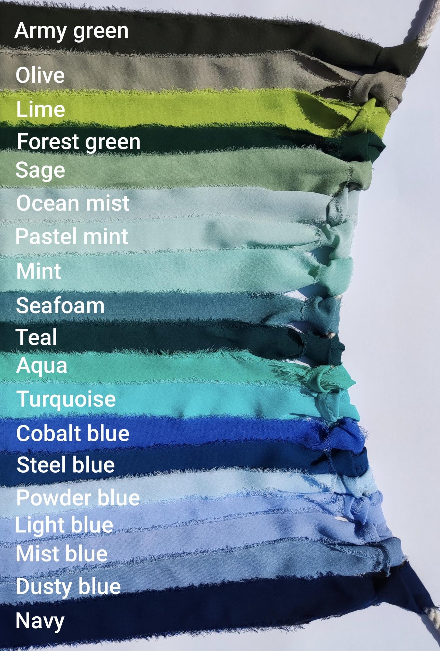 5m Luxury Hand torn Fraye Edge Chiffon Ribbon- 38mm width