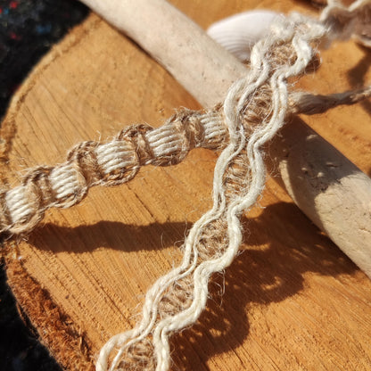 1.2cm Narrow Natural Hessian Burlap Ribbon -Per yard - For Wedding decor, Glass Jar DIY, Boho Chic Crafts, Gift Wrapping