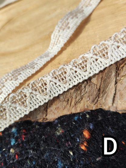 1.5cm Narrow Natural Hessian Burlap Ribbon -Per yard -For Wedding decor, Glass Jar DIY, Boho Chic Crafts, Gift Wrapping