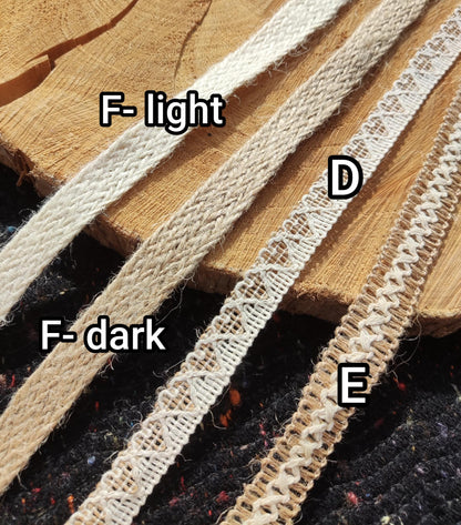1.5cm Narrow Natural Hessian Burlap Ribbon -Per yard -For Wedding decor, Glass Jar DIY, Boho Chic Crafts, Gift Wrapping