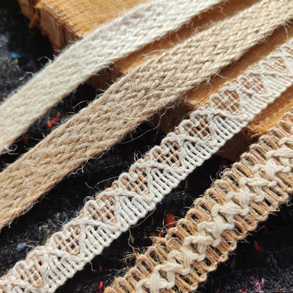 1.5cm Narrow Natural Hessian Burlap Ribbon -Per yard -For Wedding decor, Glass Jar DIY, Boho Chic Crafts, Gift Wrapping