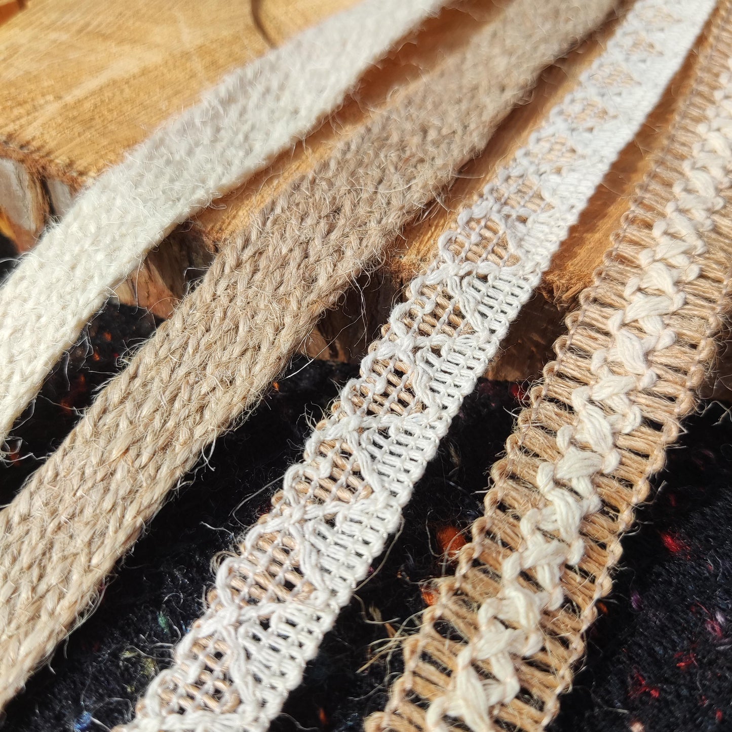 1.5cm Narrow Natural Hessian Burlap Ribbon -Per yard -For Wedding decor, Glass Jar DIY, Boho Chic Crafts, Gift Wrapping