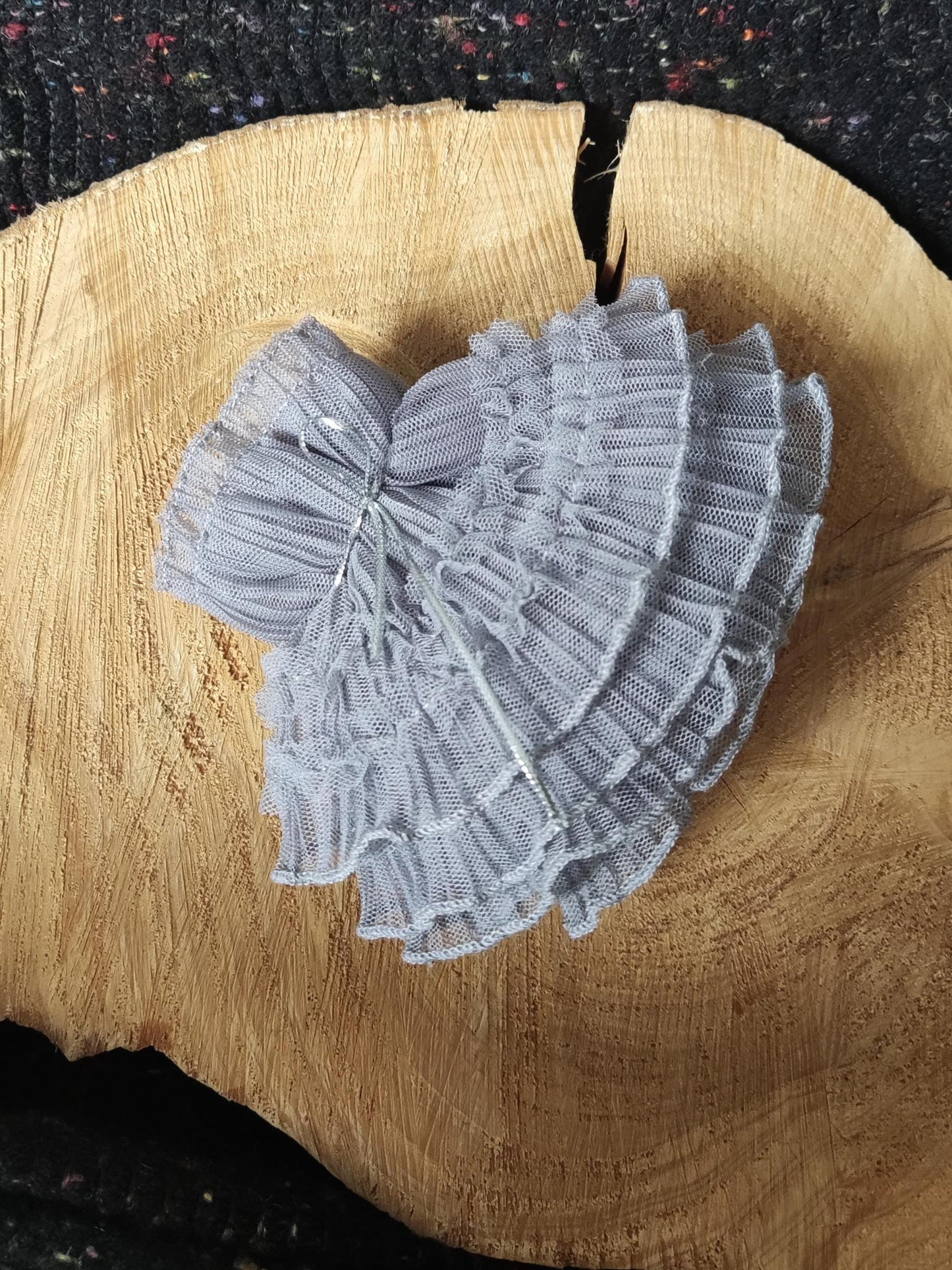Wide Pleated Ruffle Trim with Layered Edge- 10cm Width Soft Layered Mesh Border Embellishment- For Doll making, Upholstery, scrunchie DIY