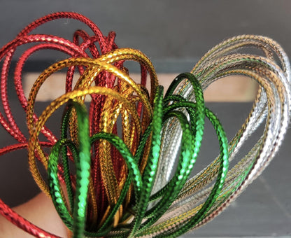 2mm Strong Metallic String with Cotton rope middle core - Lurex Craft Cord for Christmas Decor, Gift Wrapping