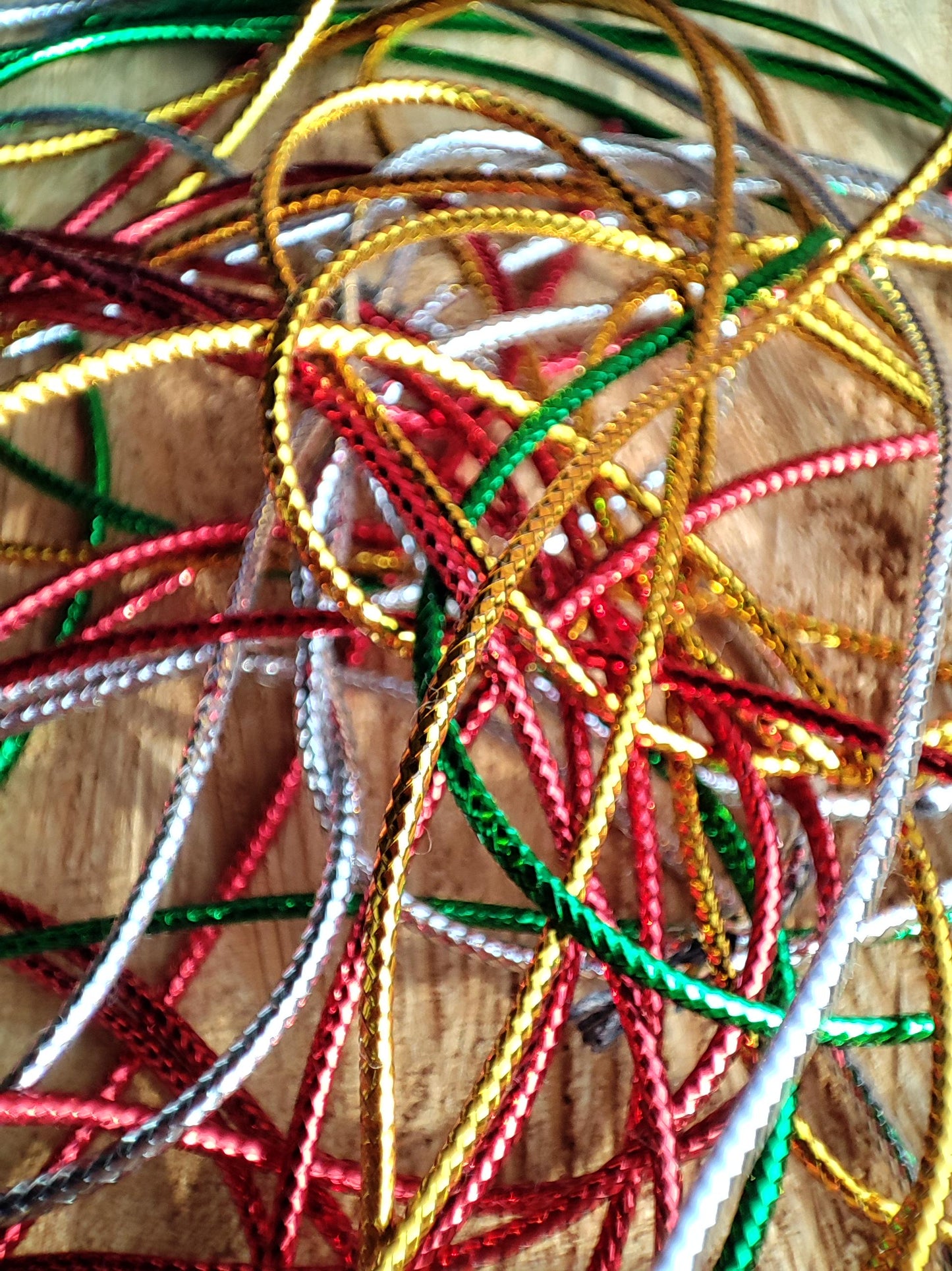 2mm Strong Metallic String with Cotton rope middle core - Lurex Craft Cord for Christmas Decor, Gift Wrapping