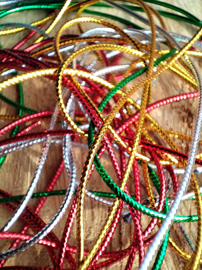 2mm Strong Metallic String with Cotton rope middle core - Lurex Craft Cord for Christmas Decor, Gift Wrapping