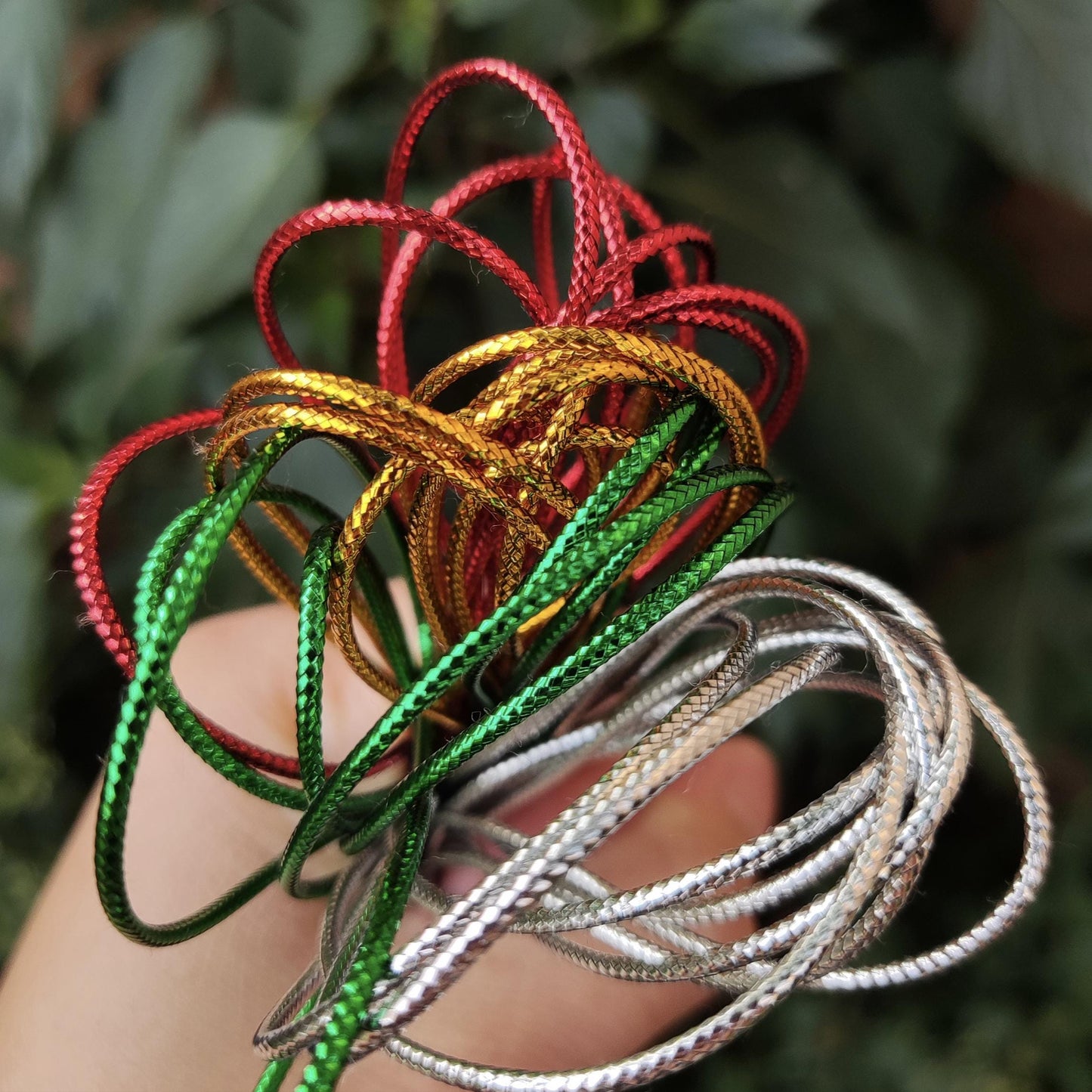 2mm Strong Metallic String with Cotton rope middle core - Lurex Craft Cord for Christmas Decor, Gift Wrapping