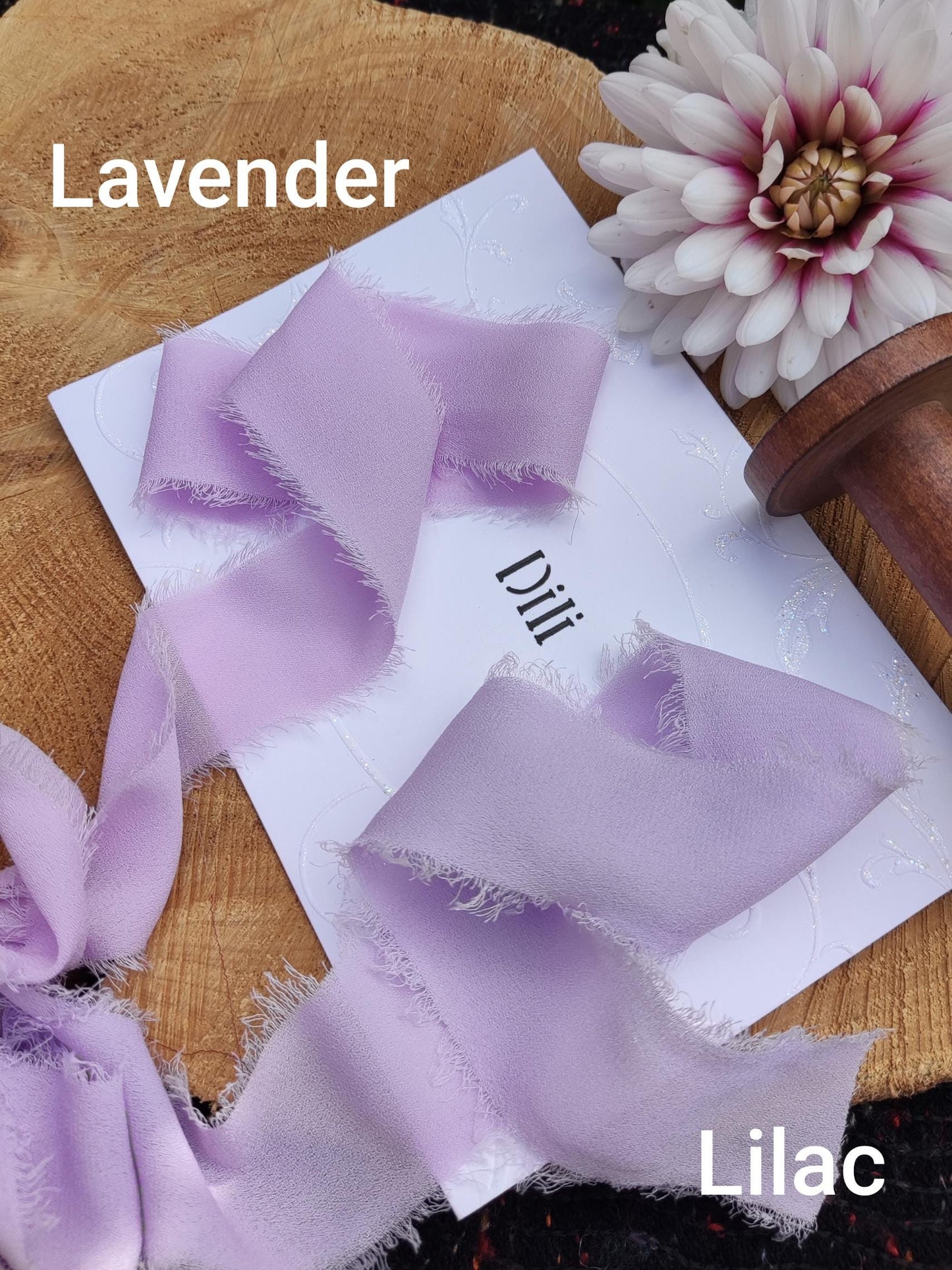 Purple Luxury Hand torn Frayed Edge Chiffon Ribbon -38mm Width