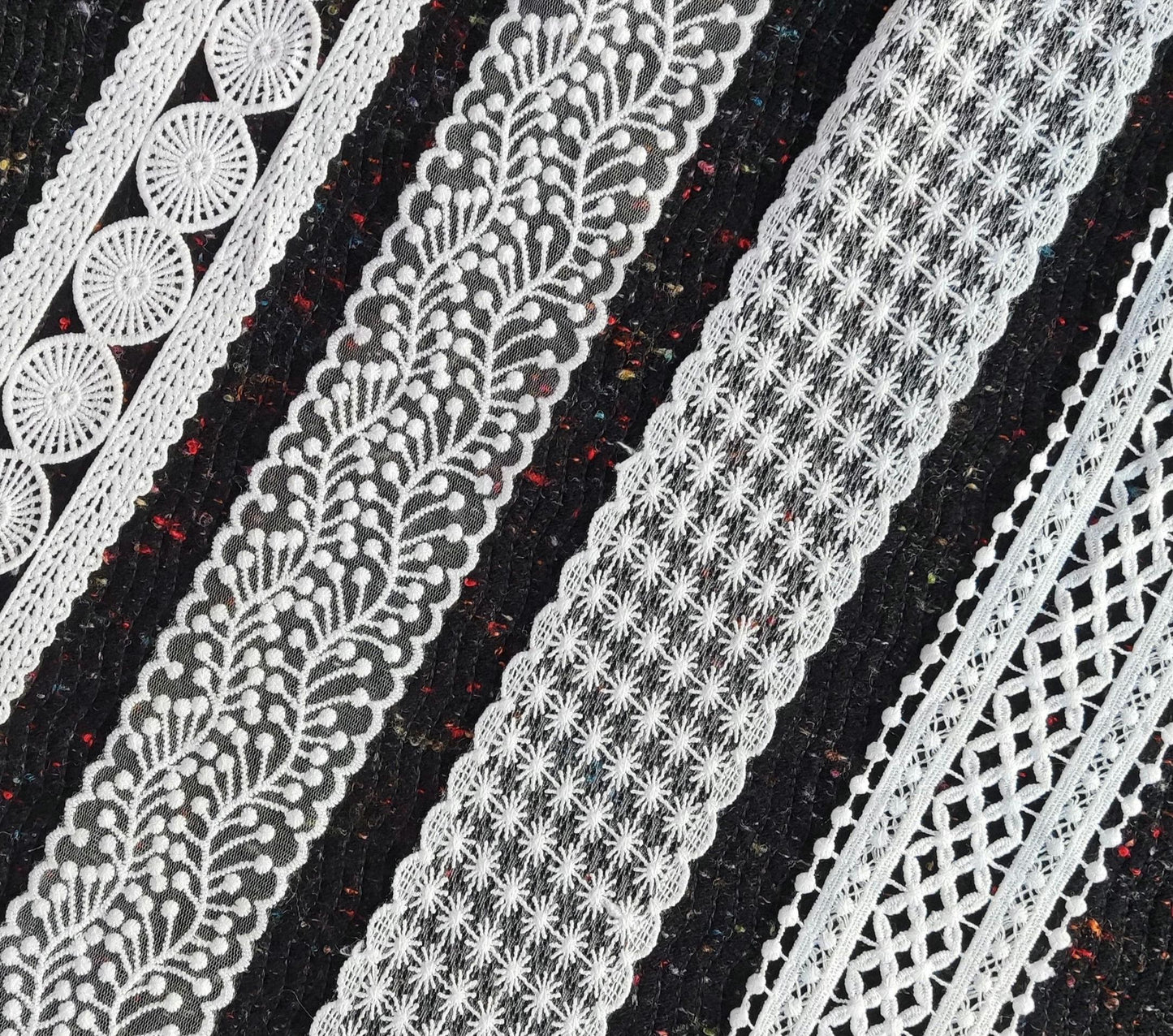 7cm Wide White Lace Trim -Per Yard-  Sheer Mesh Ribbon for Dressmaking, Doll Clothes, Hair bow, Hatband, Home decor, Bohemian Bridal Dress