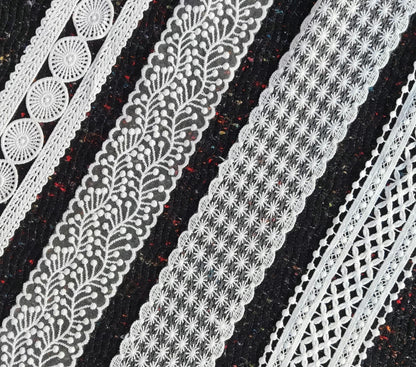 7cm Wide White Lace Trim -Per Yard-  Sheer Mesh Ribbon for Dressmaking, Doll Clothes, Hair bow, Hatband, Home decor, Bohemian Bridal Dress