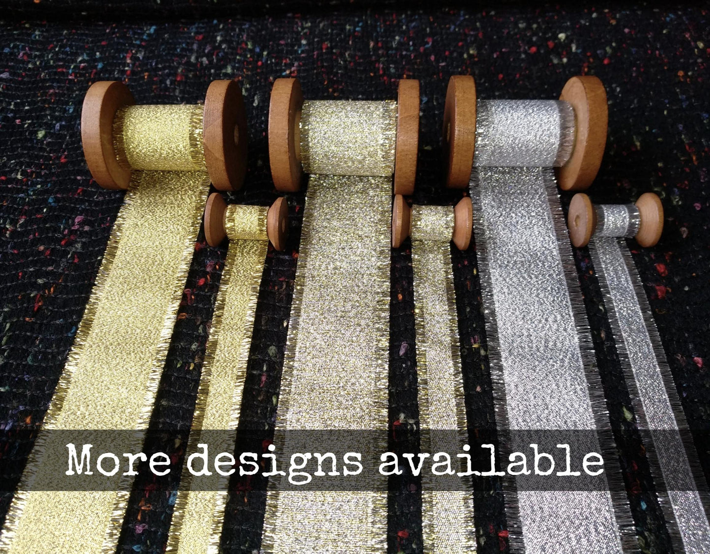16mm Frayed Edge Lurex Ribbon- Double Sided Metallic Ribbon in Gold or Silver- Luxury Sparkly Gift Wrap for Christmas, Halloween, Birthdays
