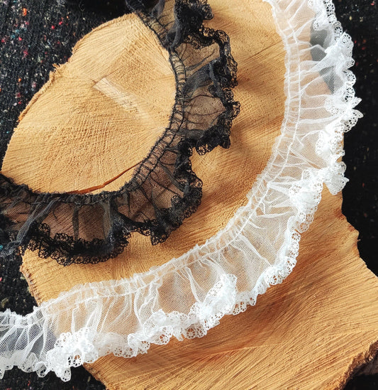 Volume Creating Gathered Mesh Trim- Per yard- 5cm Width Ruffle Border For Petticoat DIY, Tutu Underskirt, Doll Clothes Making